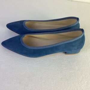 Ballerette Suede Blue Point Toe Shoes Sz 37